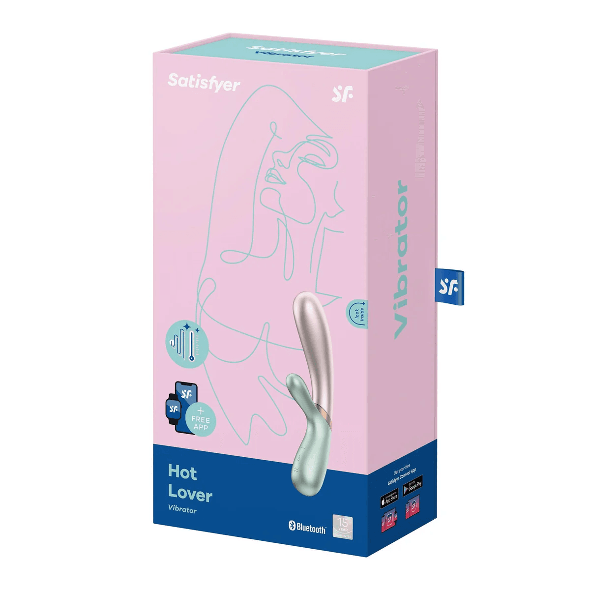 Thỏ rung Hot Lover 2-trong-1 làm ấm đầy thư giãn màu hồng và xanh ngọc metallic Thỏ rung Hot Lover 2-trong-1 làm ấm đầy thư giãn màu hồng và xanh ngọc metallic
